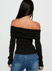 Victorea Off Shoulder Top Black