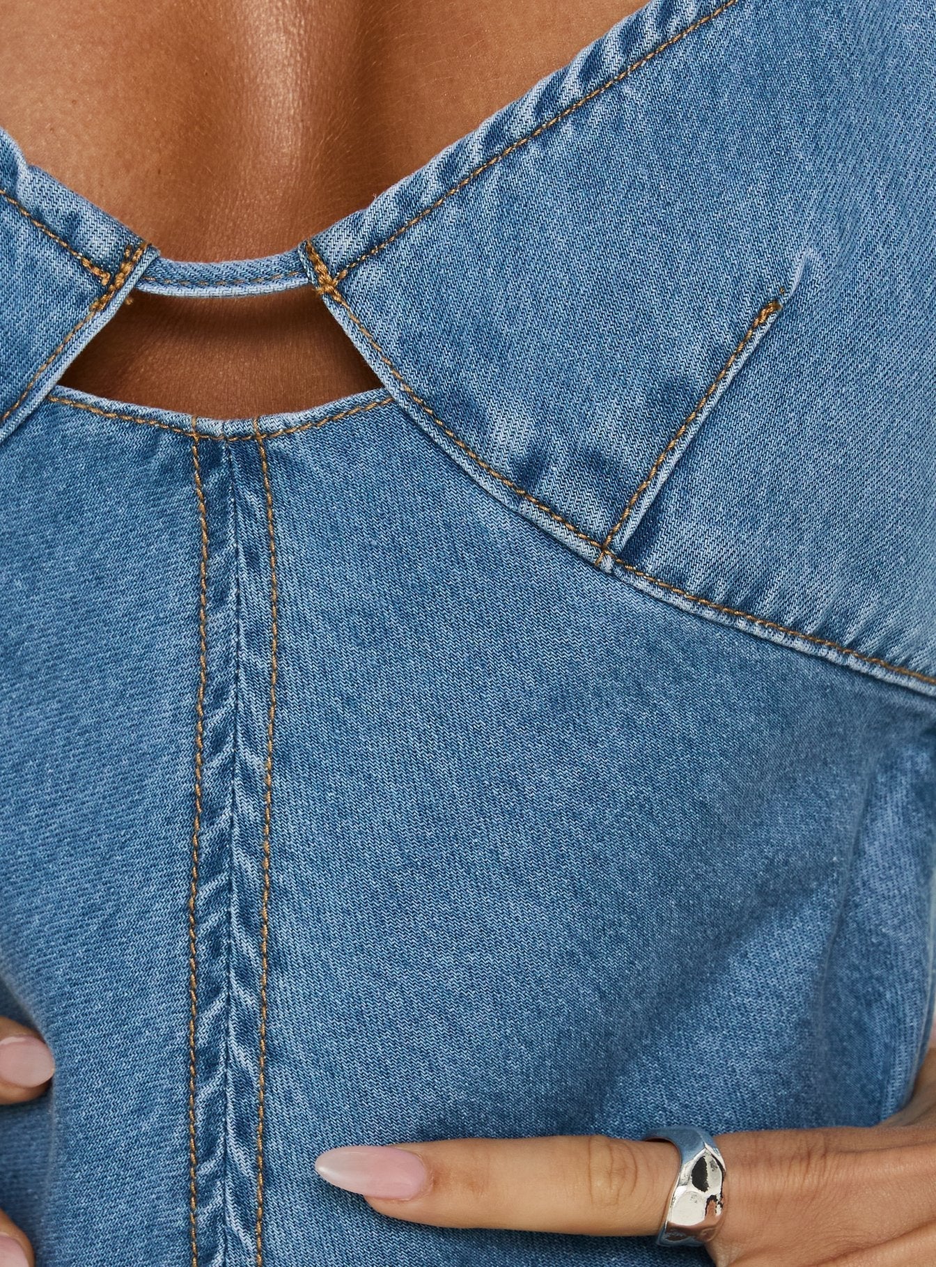 Arwen Denim Mini Dress Light Blue Wash