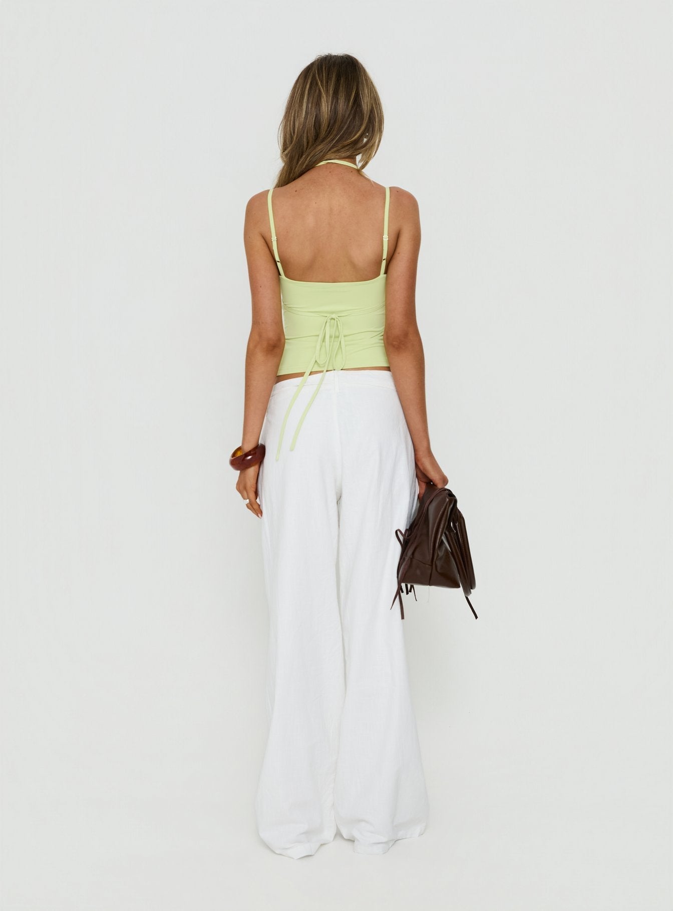 Mylana Straight Leg Tie Pants White