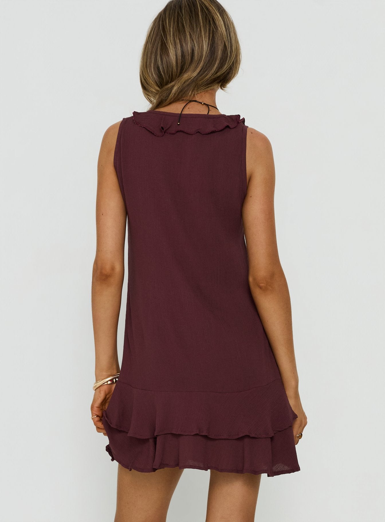 Swade Mini Dress Crinkle Plum