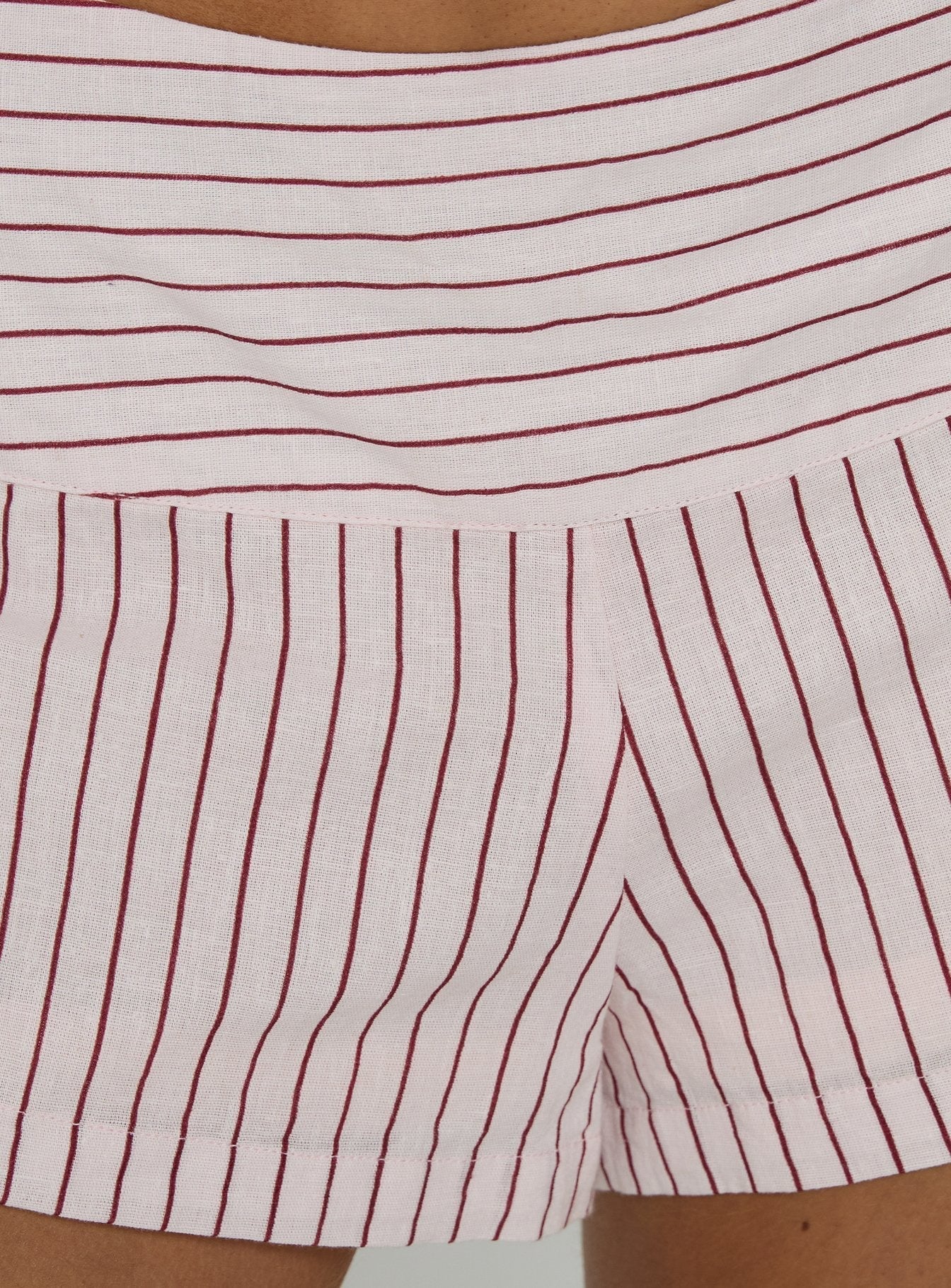 Terza Foldover Micro Shorts Pink Stripe