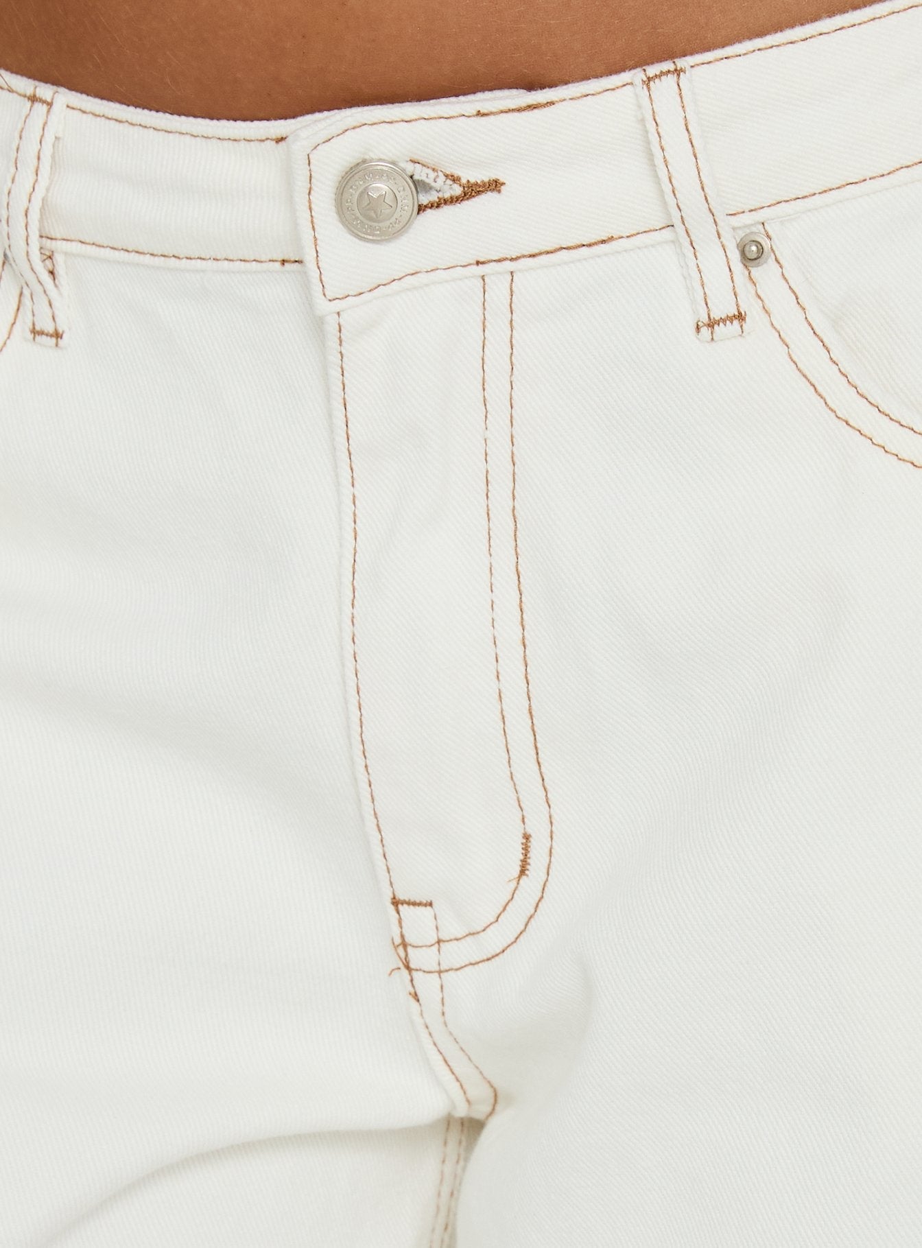 Naylor Mid Rise Wide Leg Jeans Cream