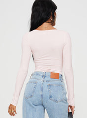 Delgado Long Sleeve Bodysuit Pink