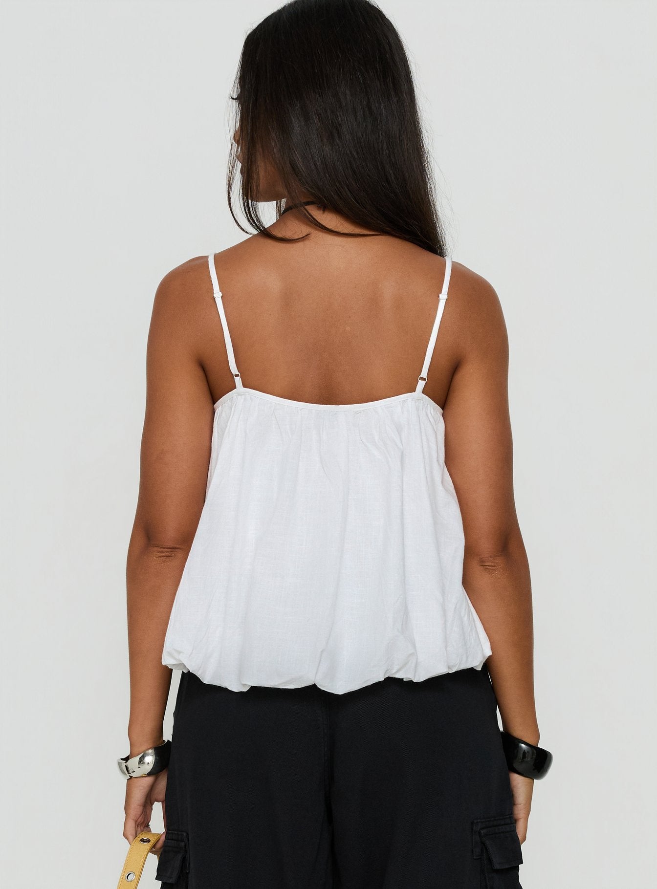 Elfina Babydoll Bubble Top White