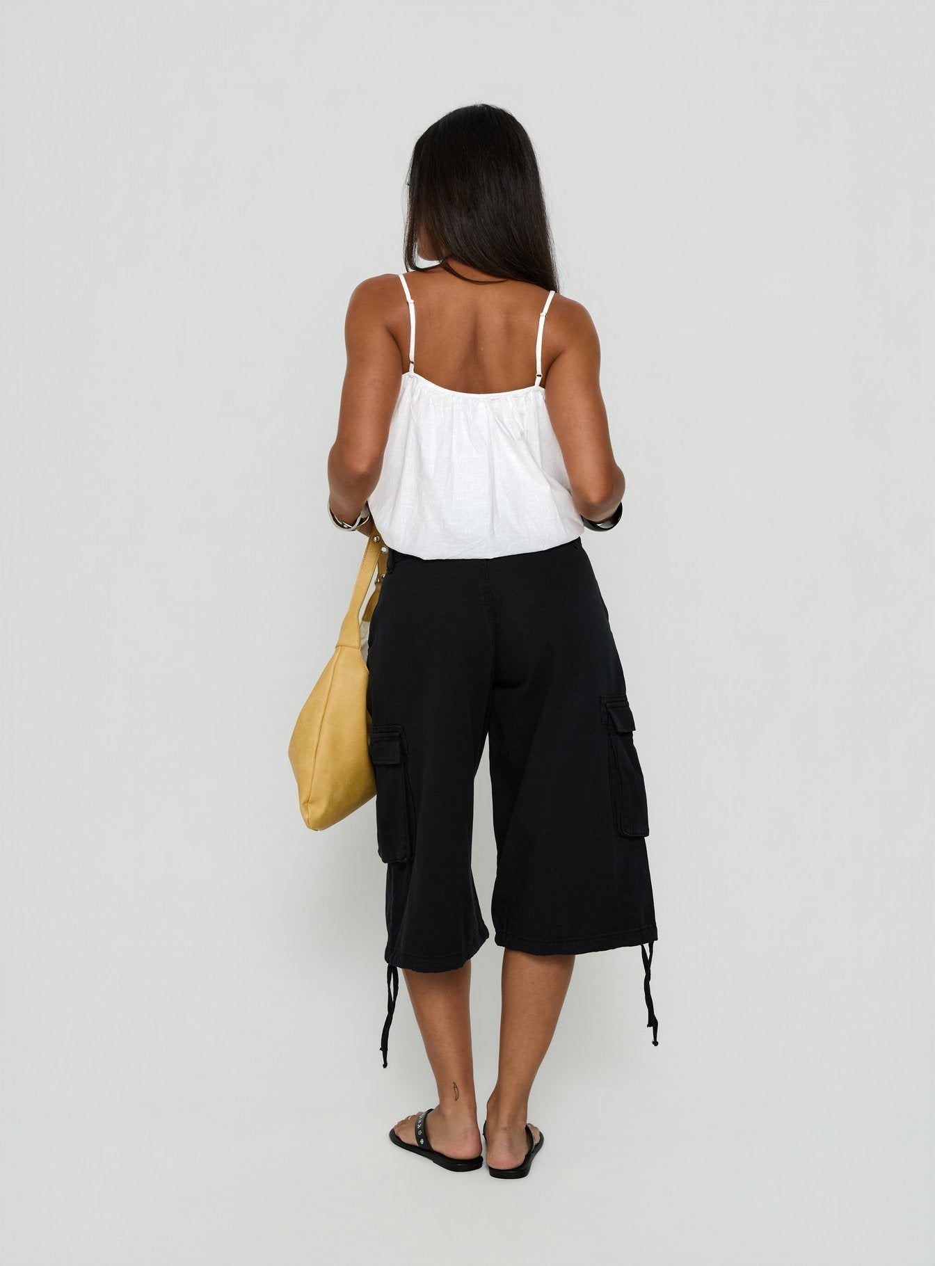 Hudsen Longline Cargo Shorts Washed Black