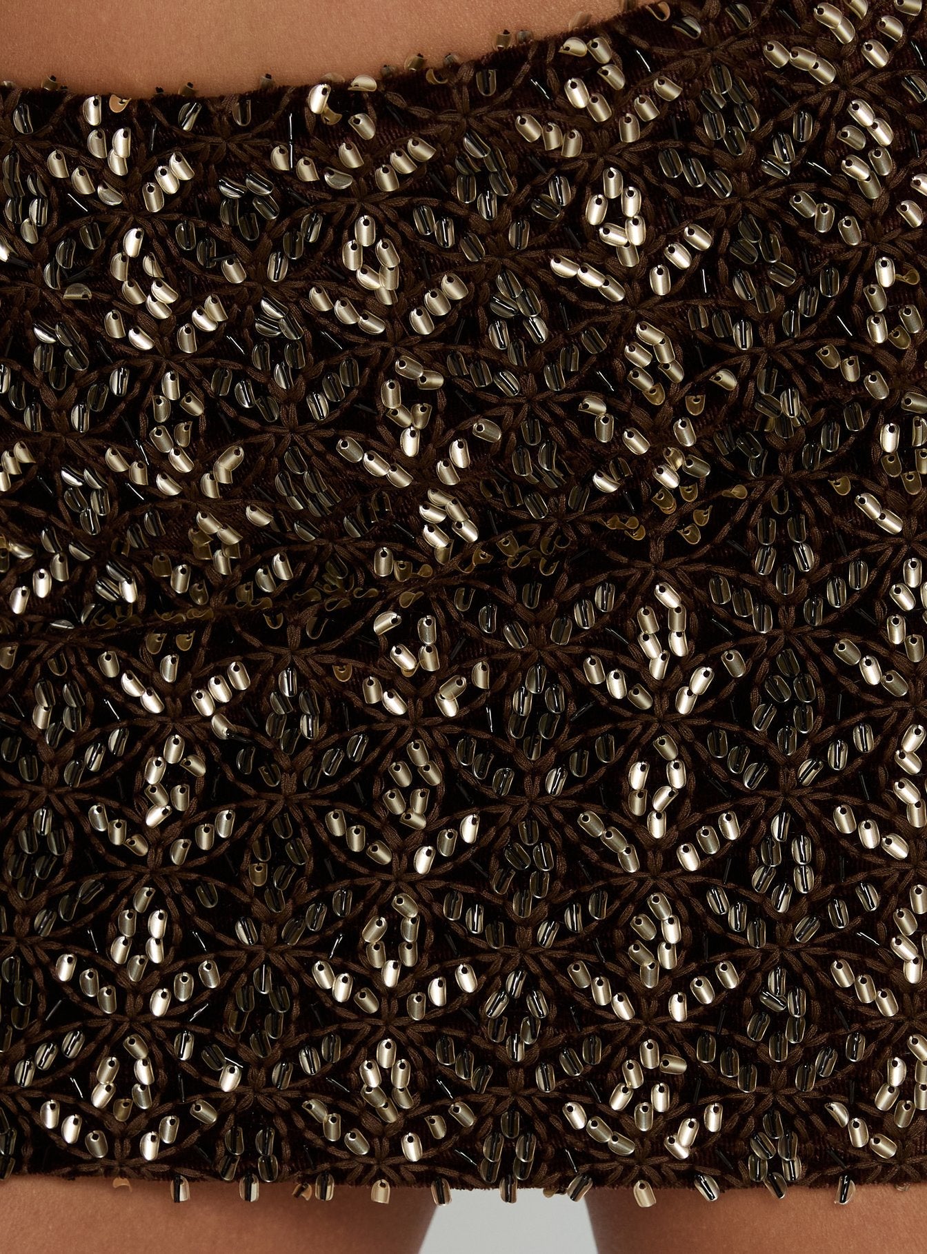 Zaraya Sequin Mini Skirt Brown