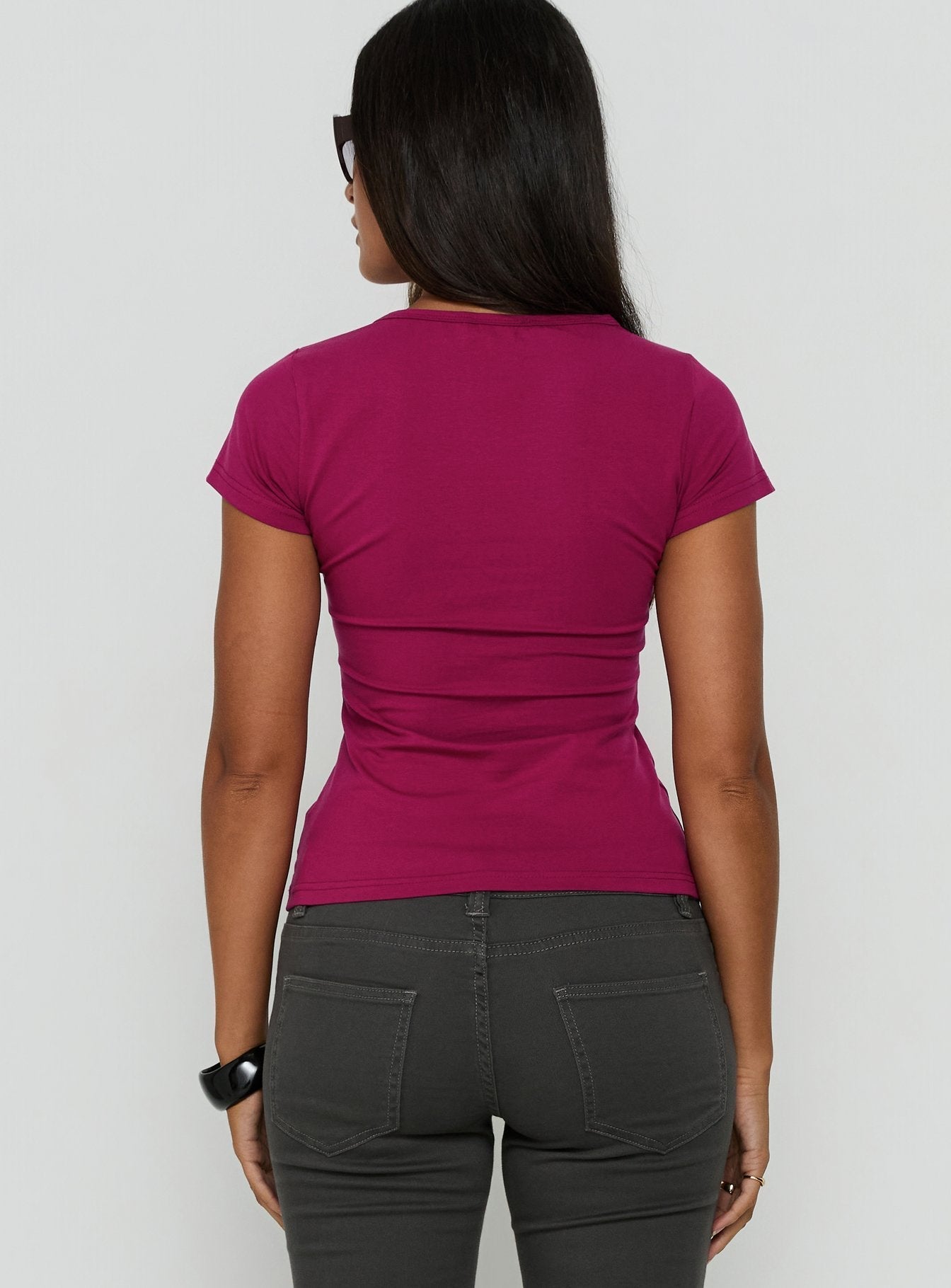 You Again Graphic Top Plum