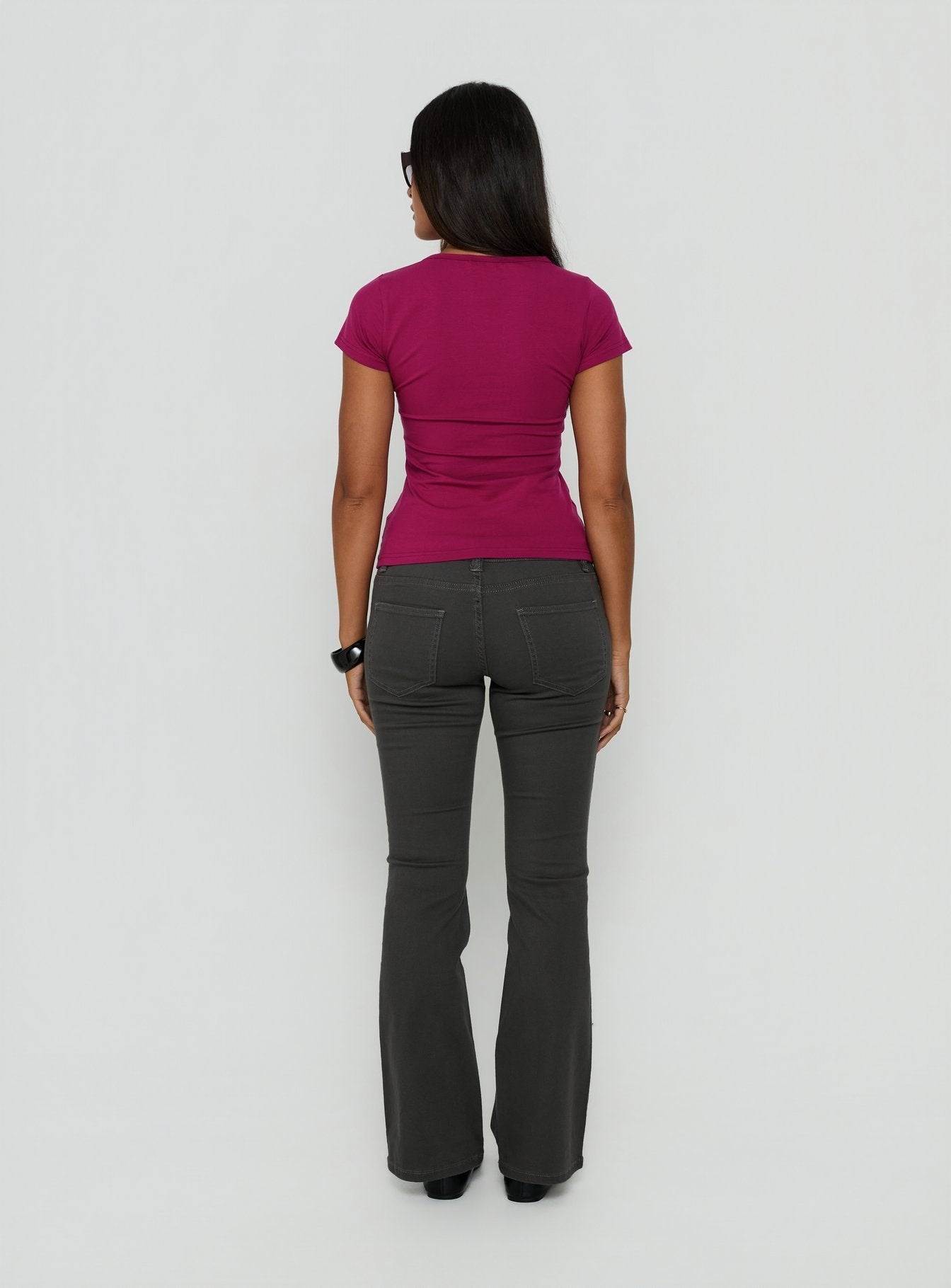 Trust Fund Low Rise Bootleg Cargo Pants Charcoal