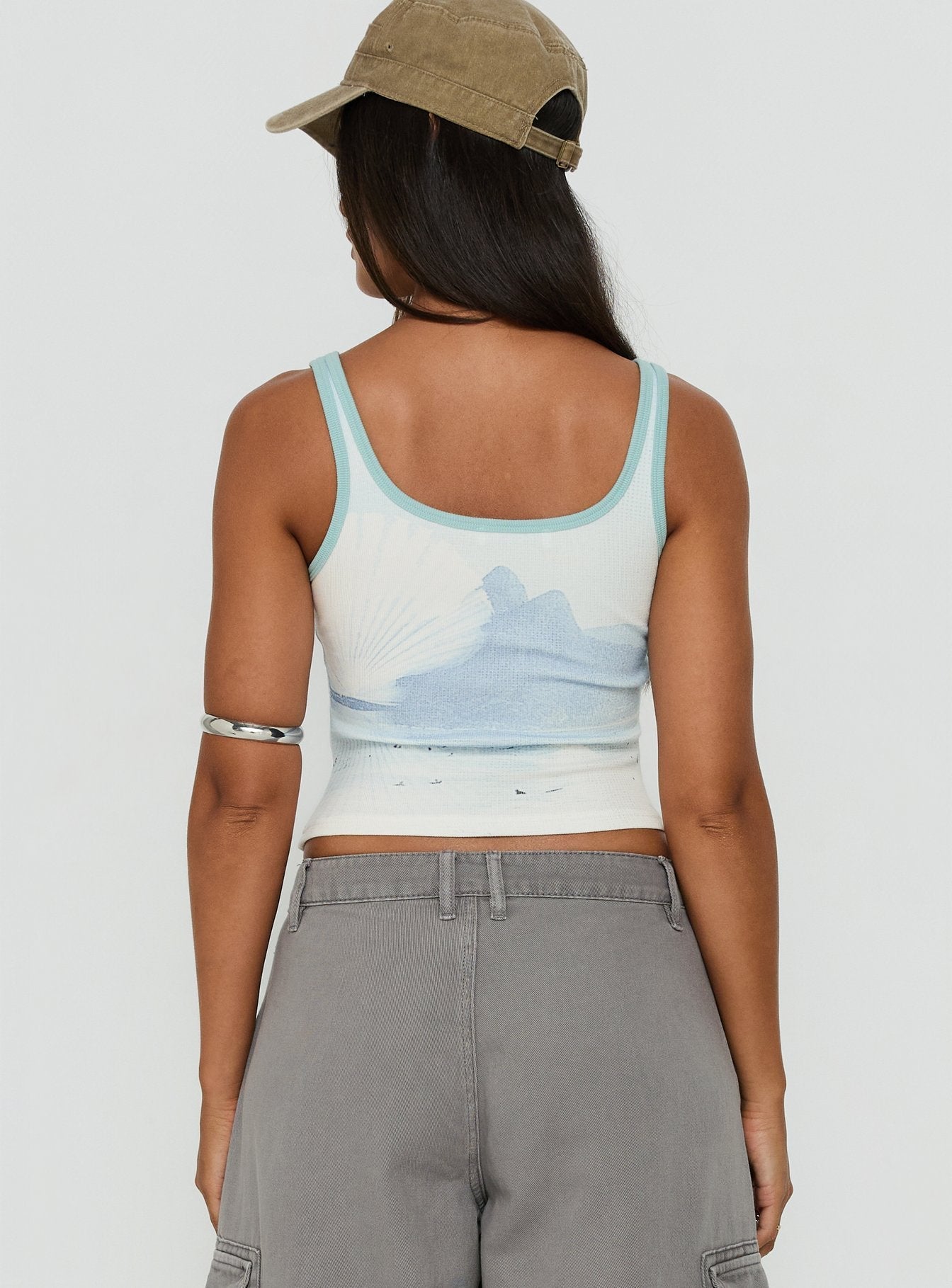 Soft Ember Graphic Tank Top Blue