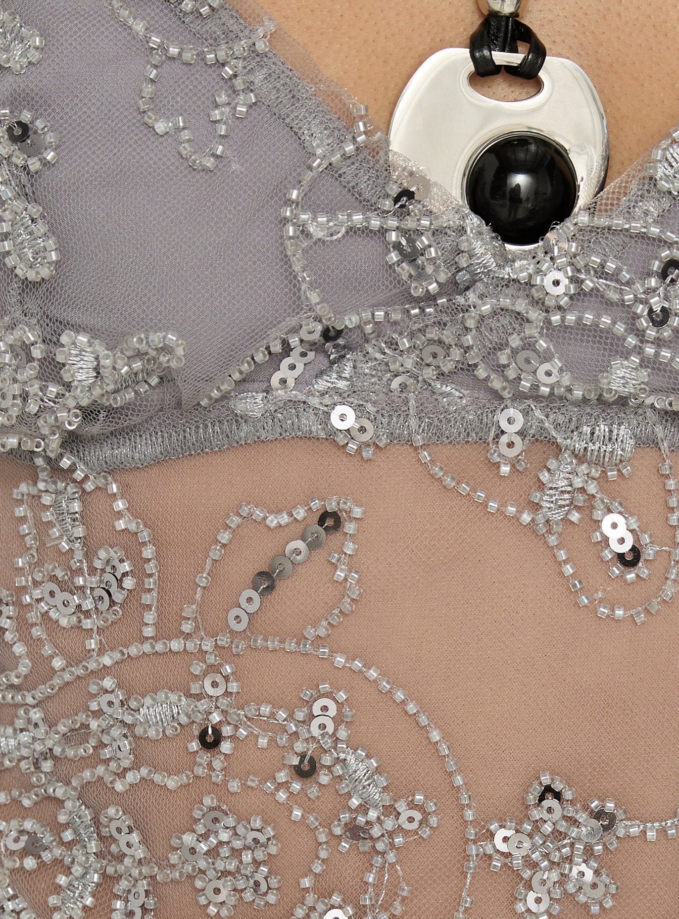 Halima Bead Detail Cami Top Grey