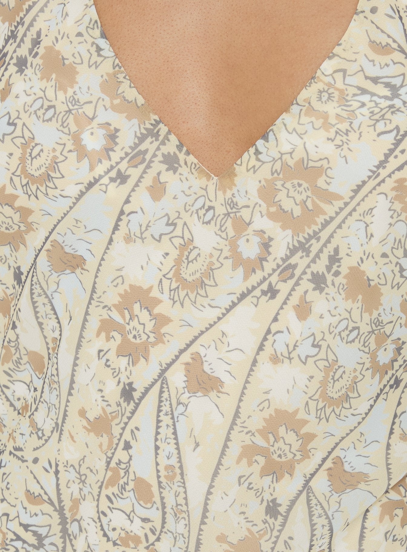 Noemi Halter Low Back Maxi Dress Cream Paisley