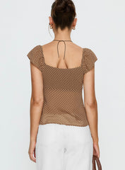 Jazz Club Top Brown Polka