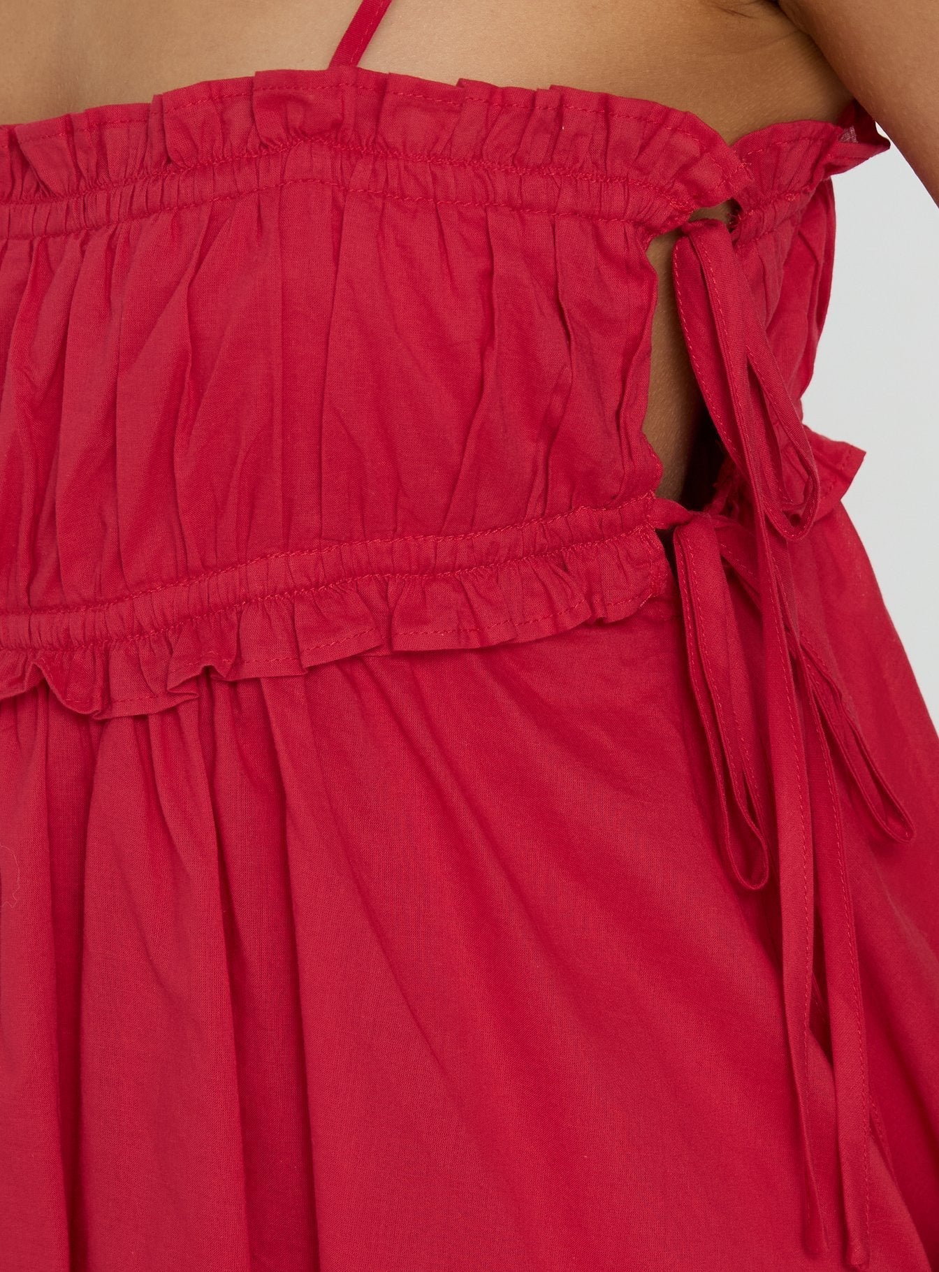 Beya Ruched Bust Mini Dress Red