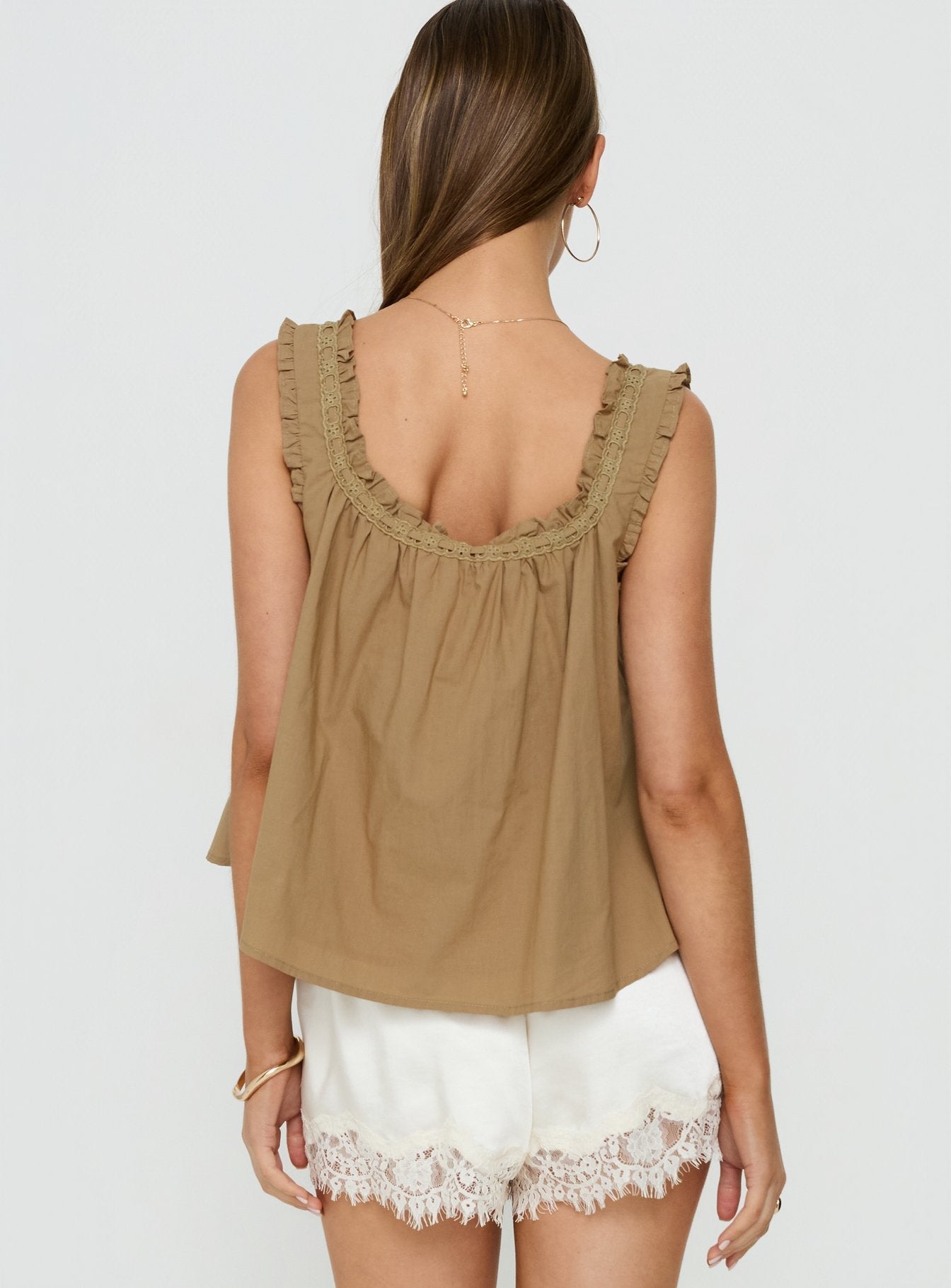 Swing Babydoll Top Beige