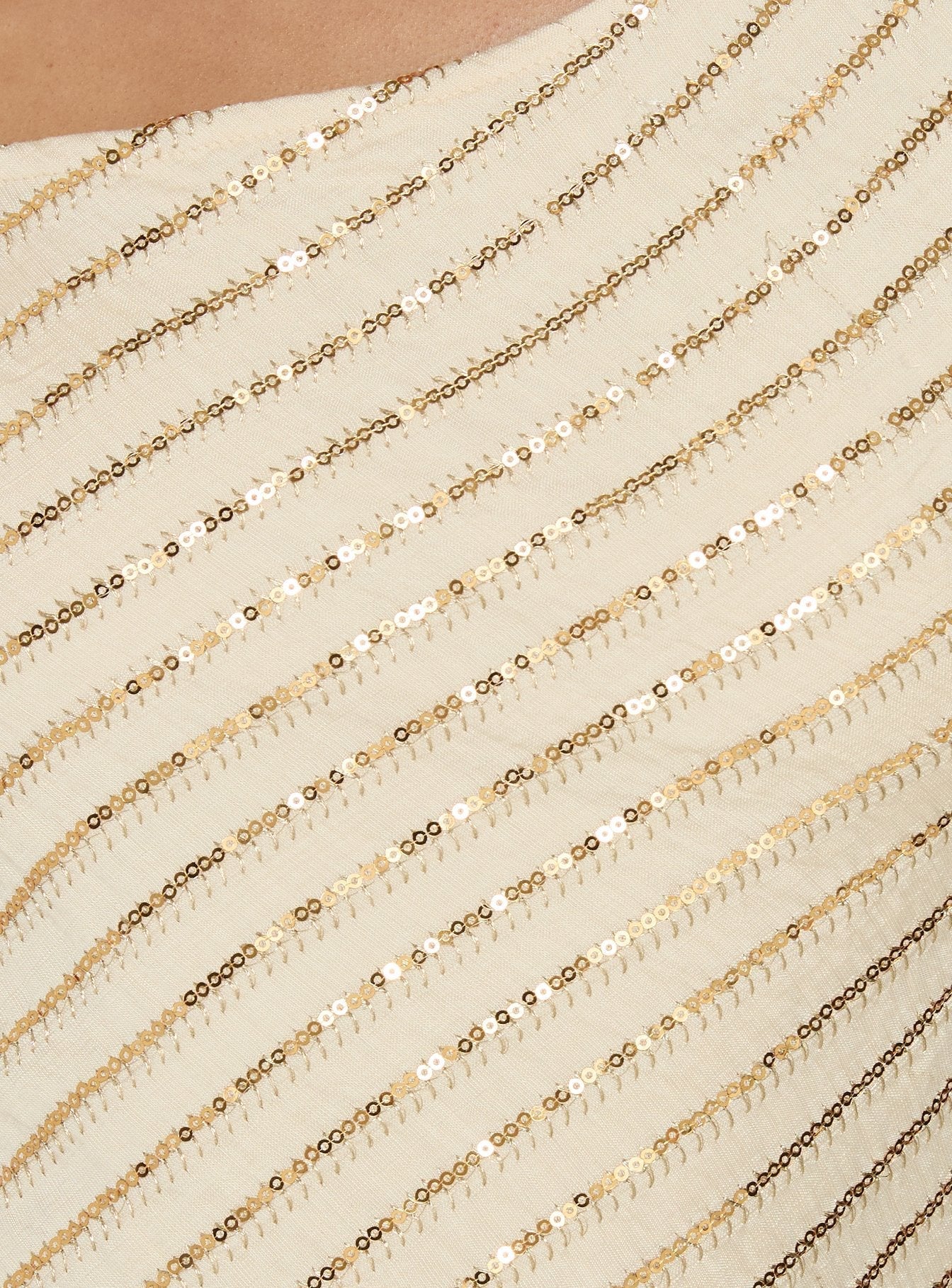 Loucetta One Shoulder Tie Detail Top Cream Stripe