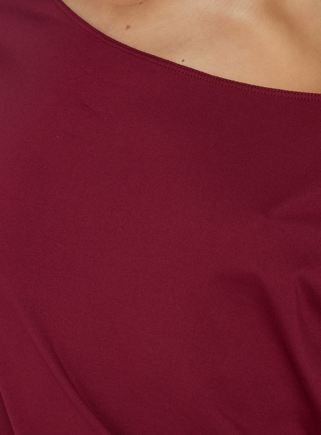 Ellah One Shoulder Drapey Mini Dress Wine