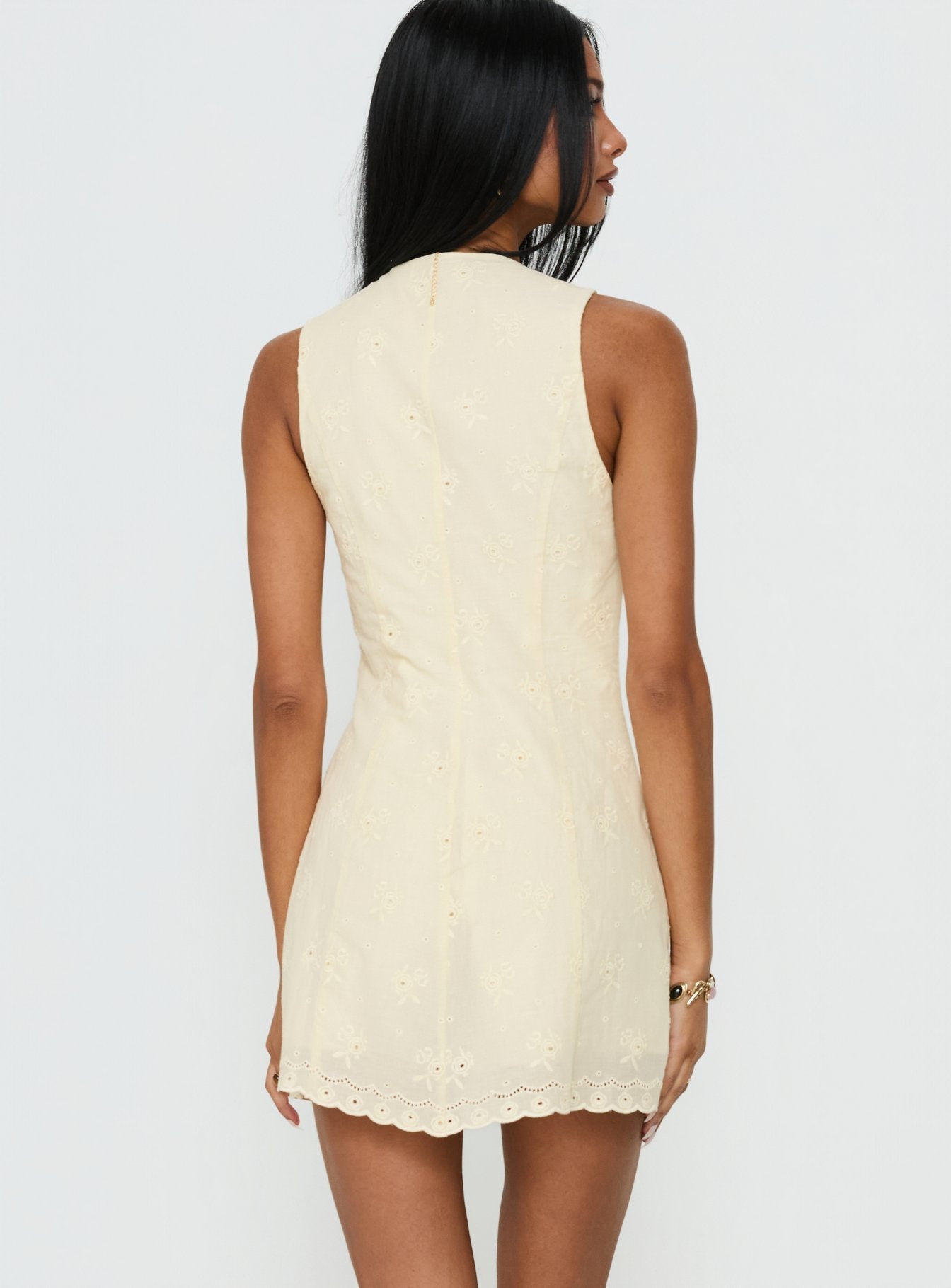 Sylvara Textured Button Up Romper Yellow