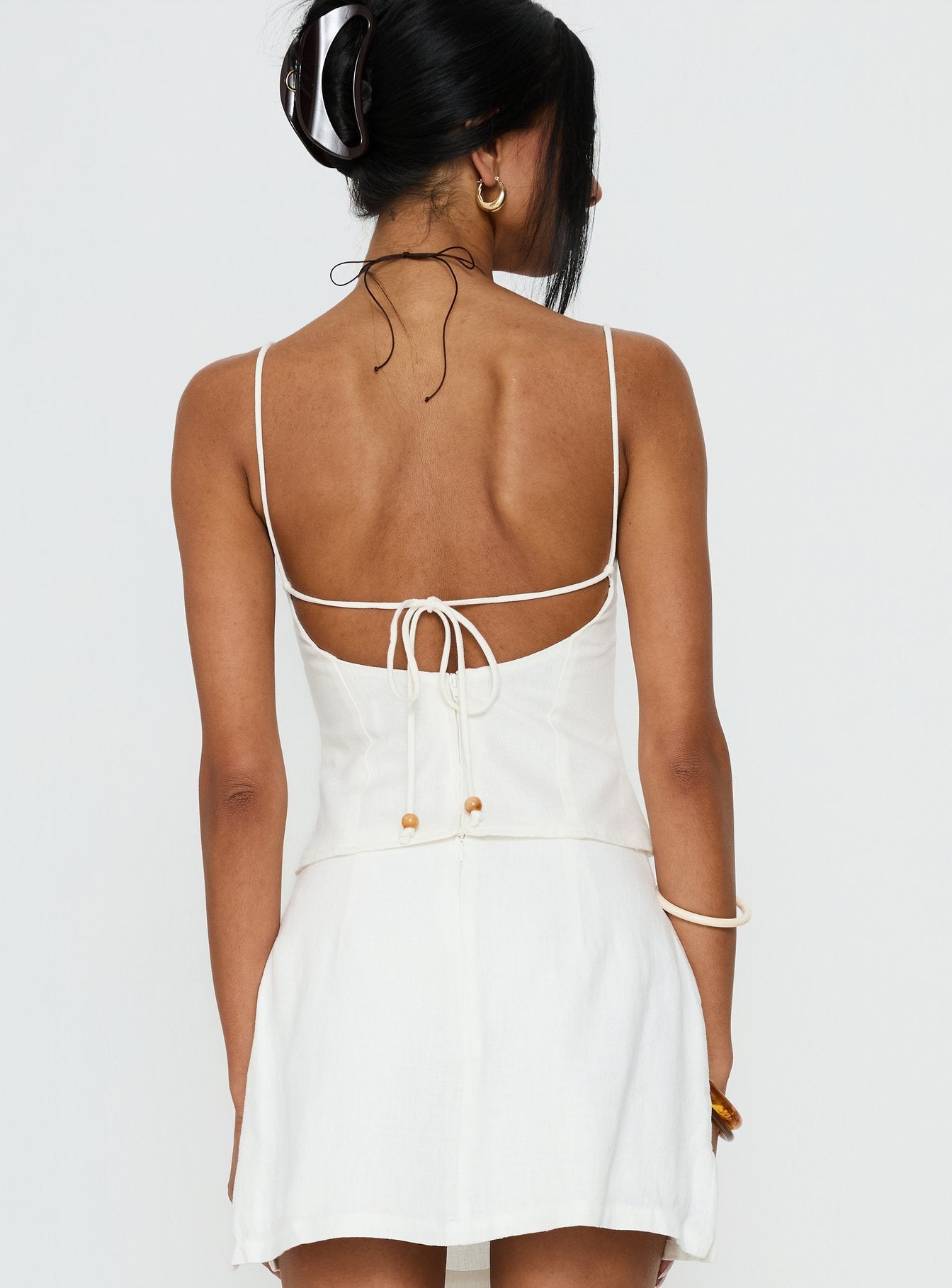 Karessa Beaded Top White