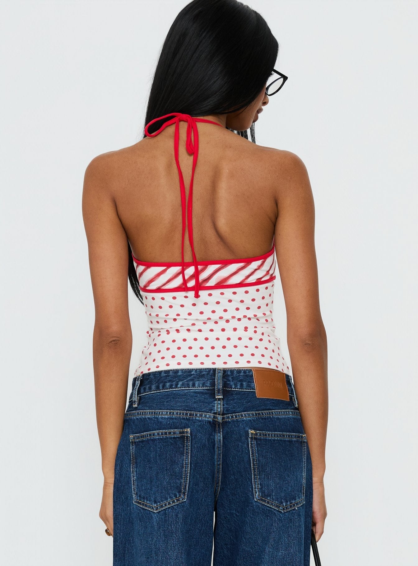 Aelina Halter Top Red / White Polka Dot
