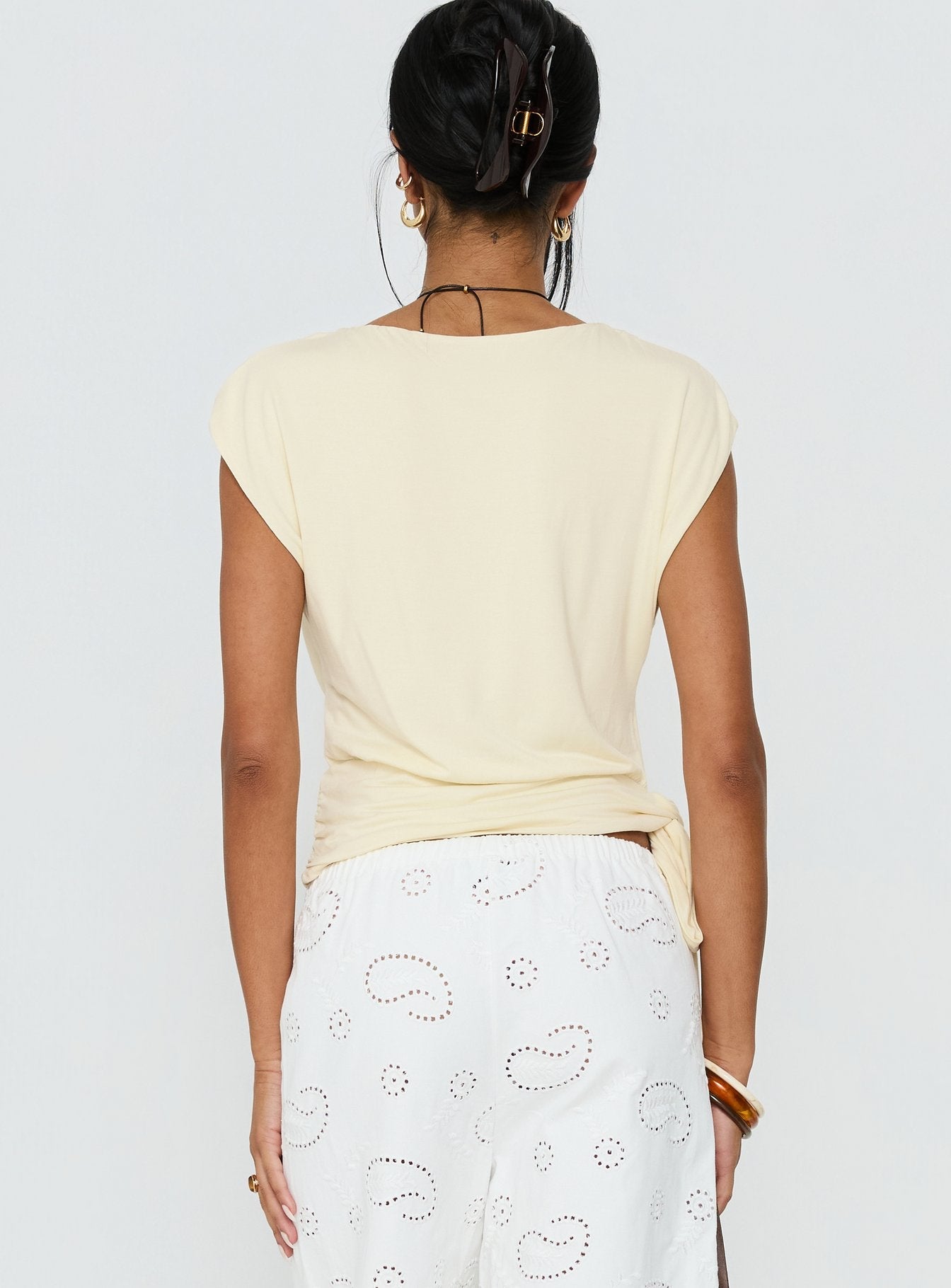 Clock Ticking Cinched Top Cream