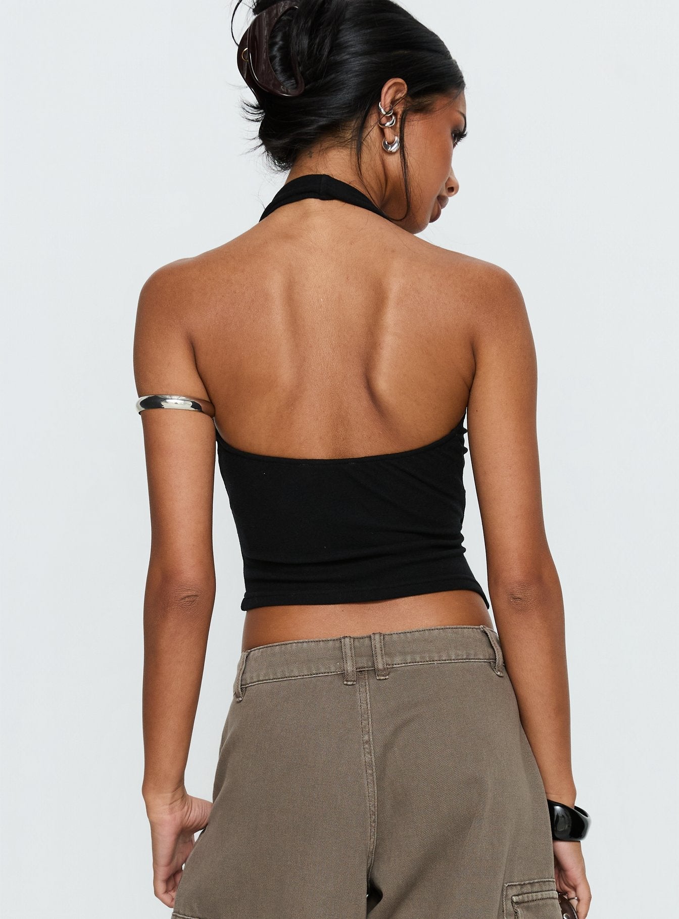 Avrilla Wrap Knit Top Black