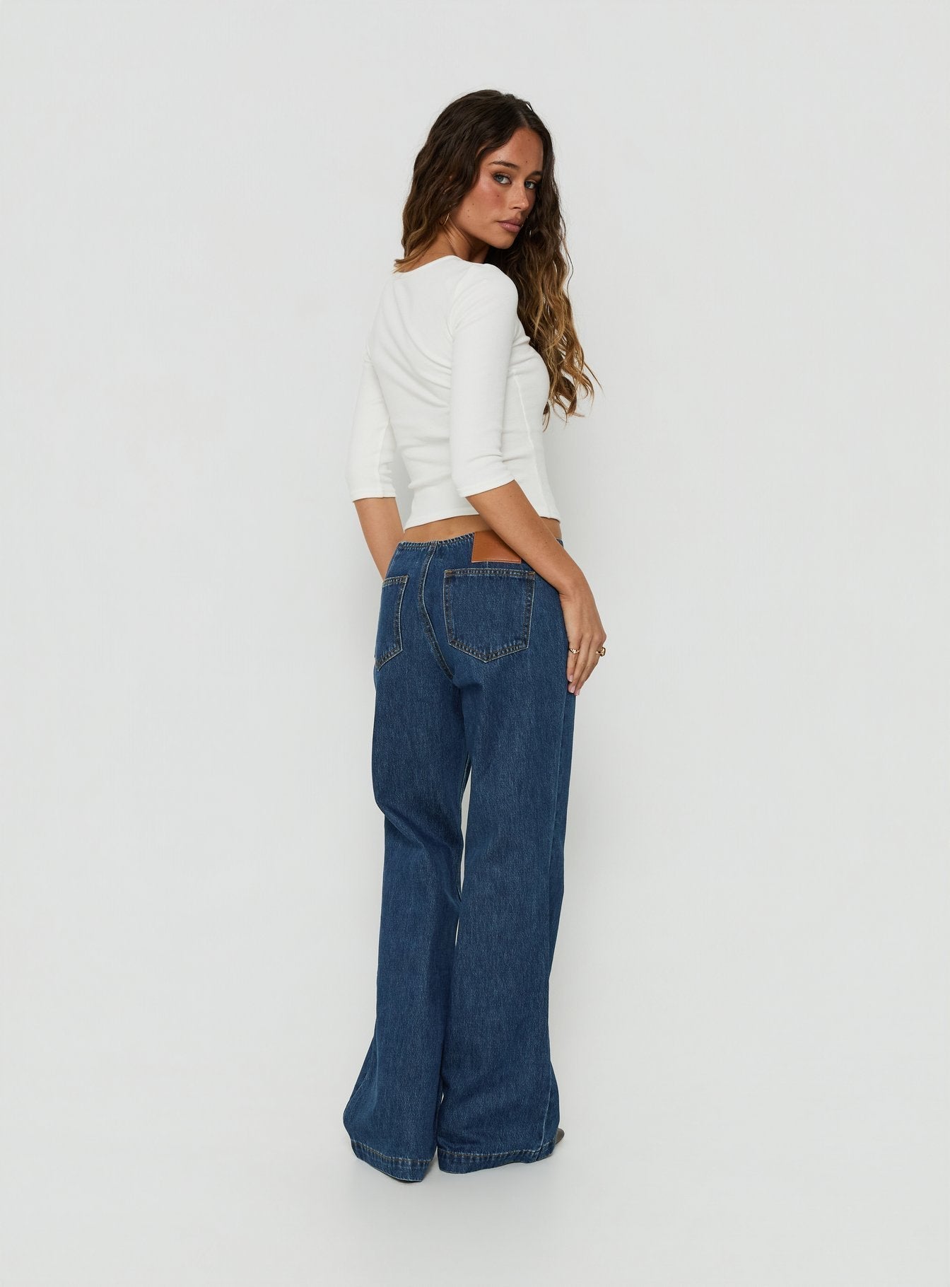 Buenos No Waist Low Rise Straight Leg Jeans Dark Indigo