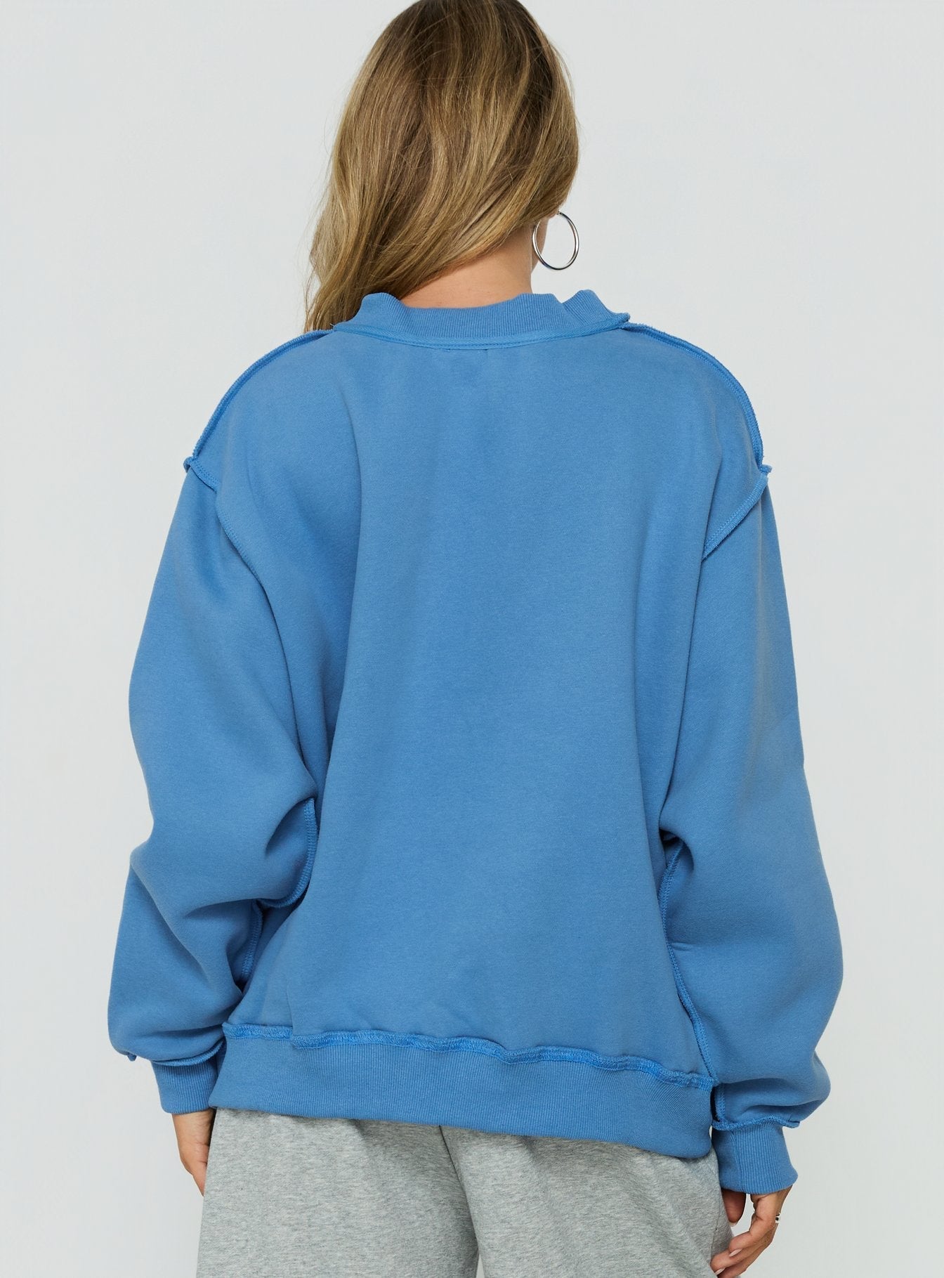 When In New York City Oversized Jumper Blue