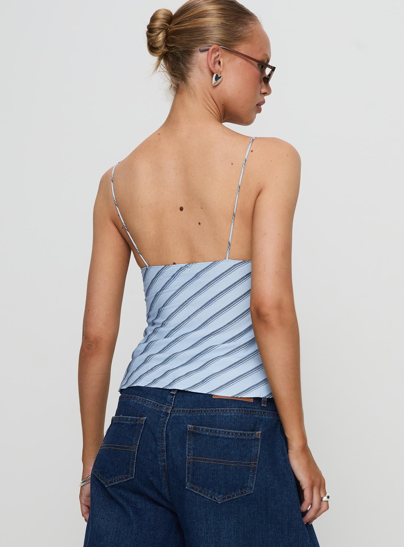 Mariah Top Blue Stripe