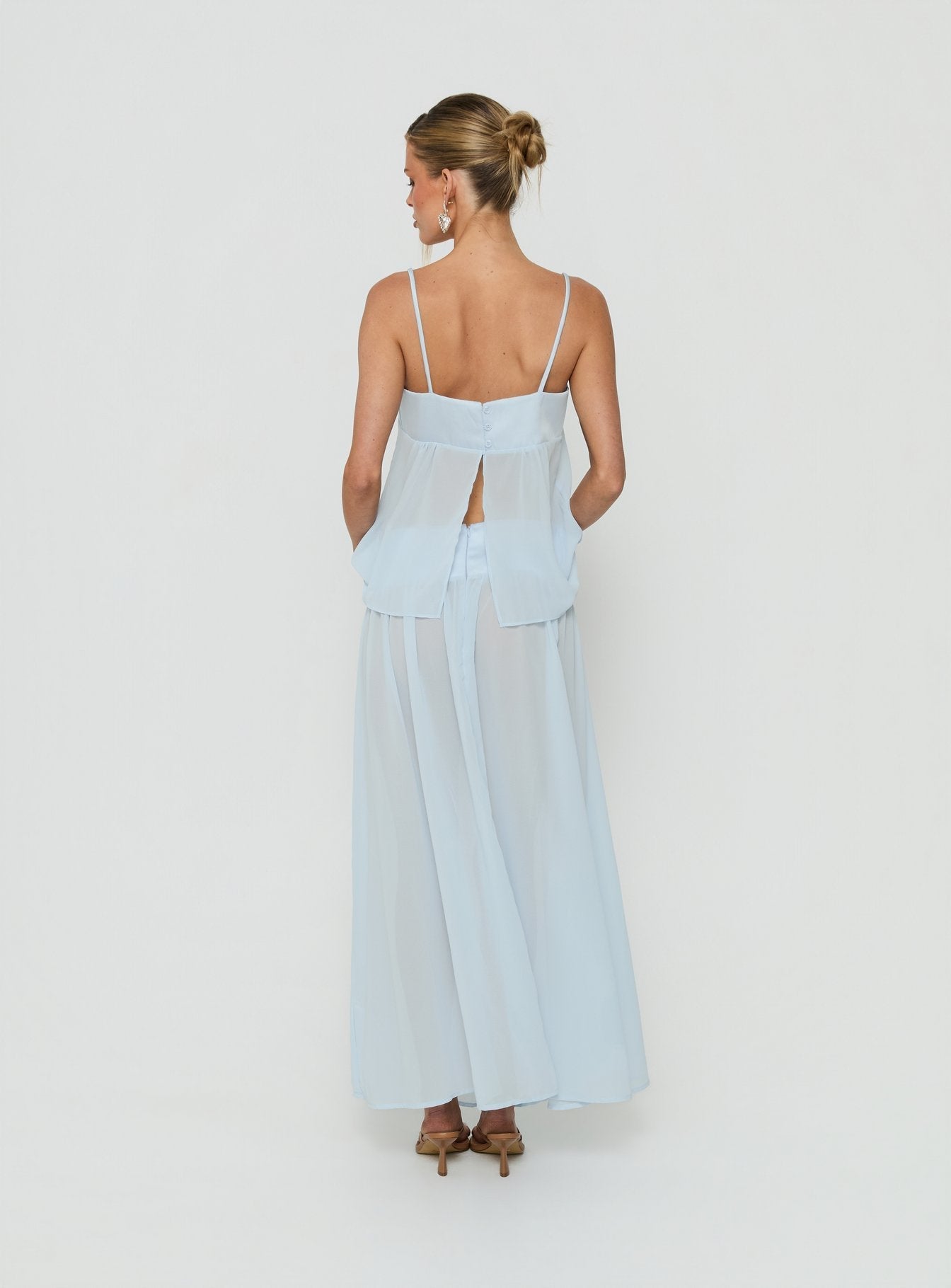 Gracia Blouson Maxi Dress Blue