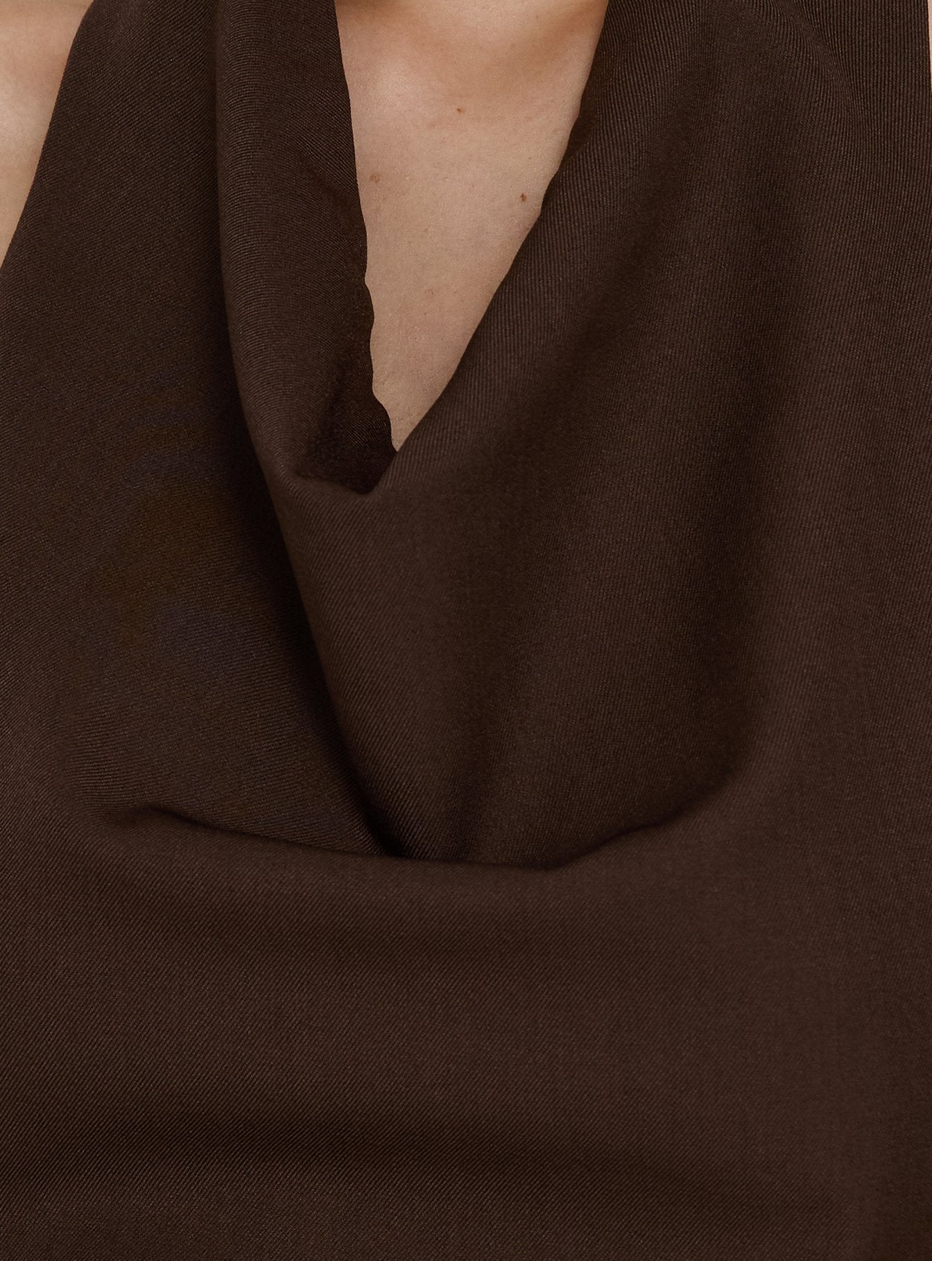 Luena Cowl Neck Belted Mini Dress Brown