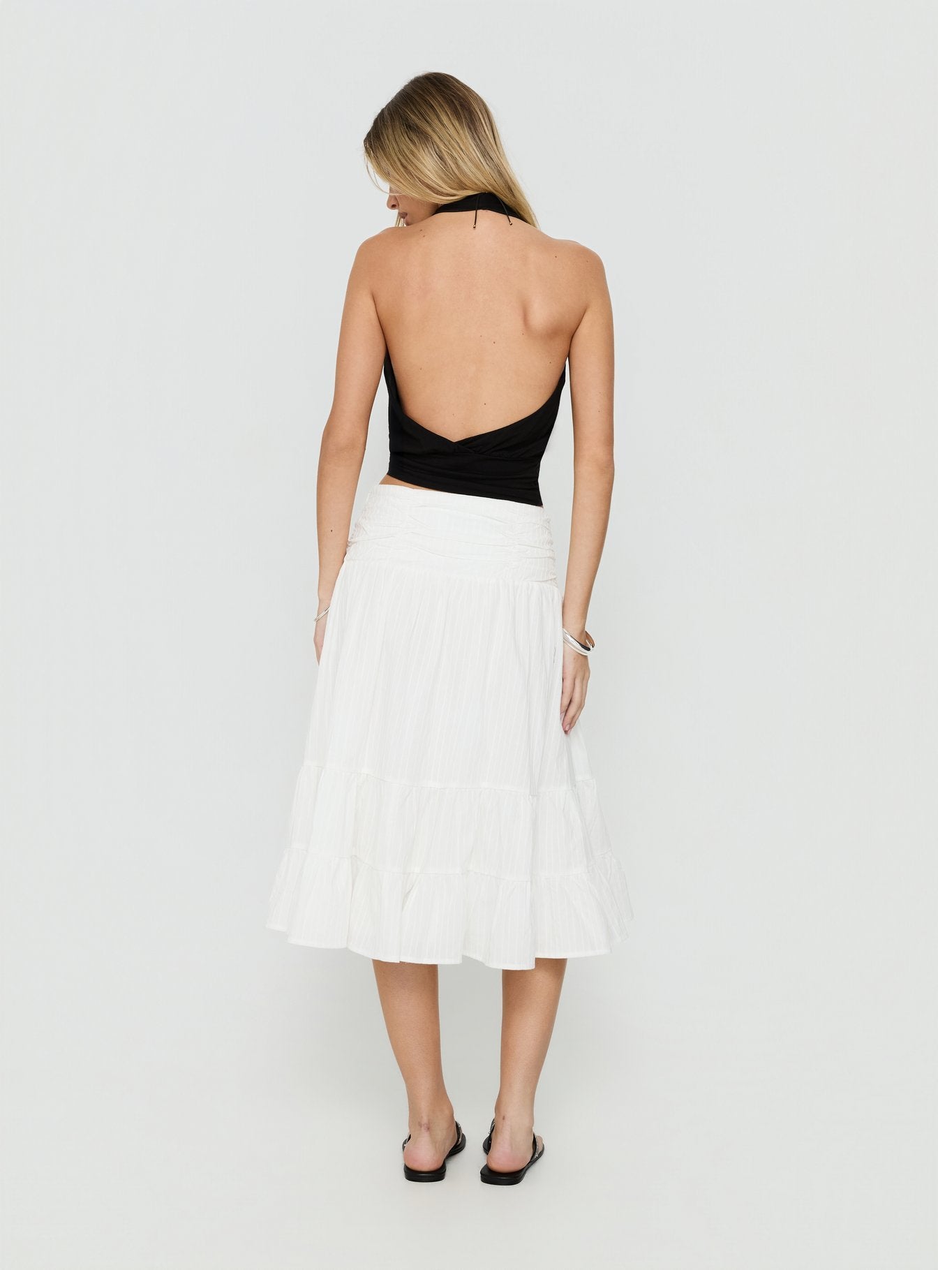 Silver Springs Midi Skirt White