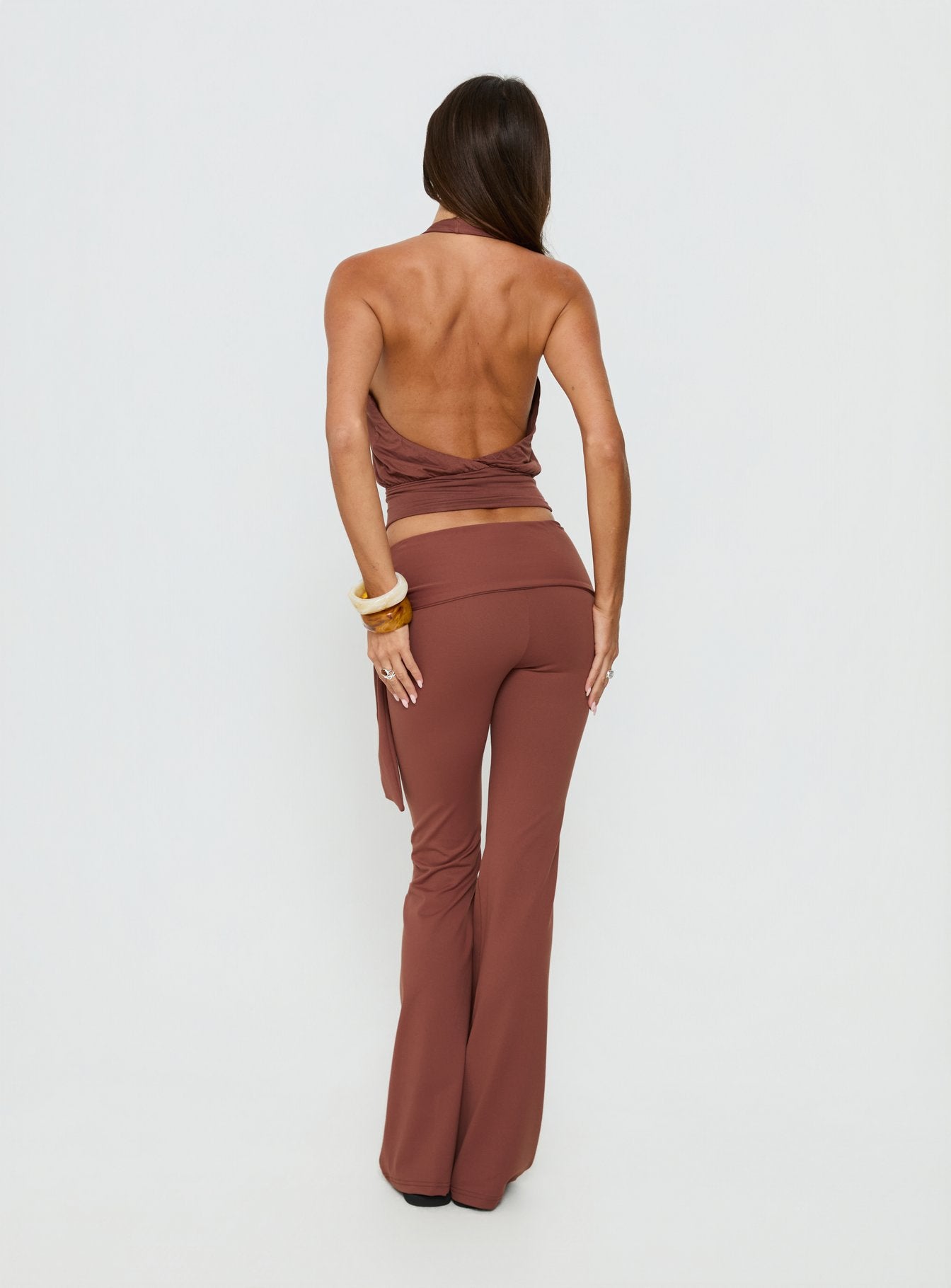 Daily Define Tie Waist Pants Brown