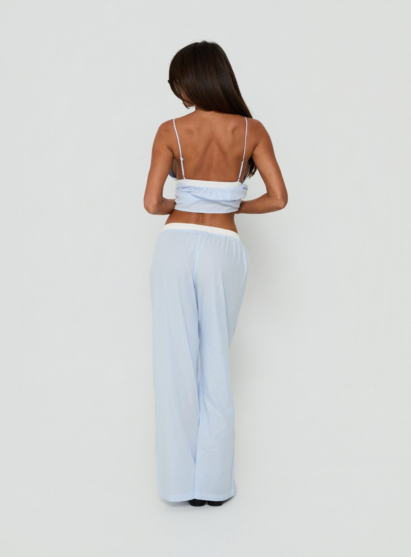 Meava Elasticated Waist Sleep Pants Blue Stripe