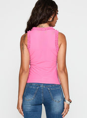 Danyia Frill Top Pink