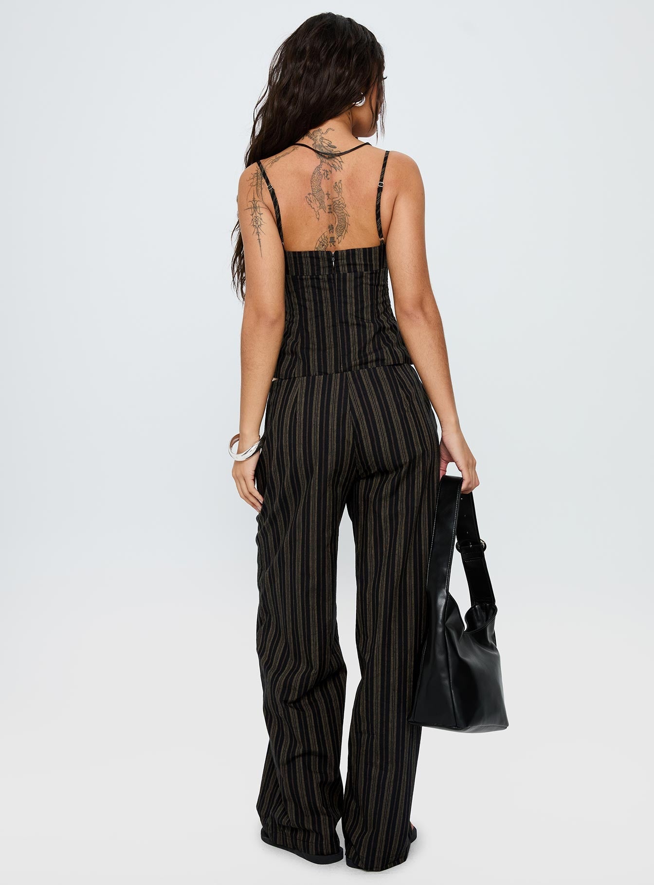Kierstyn Corset Set Black Stripe Tall