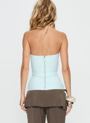 Meleana Strapless Bandage Top Ice Blue