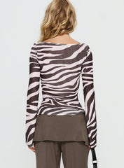 Casidee Long Sleeve Top Zebra