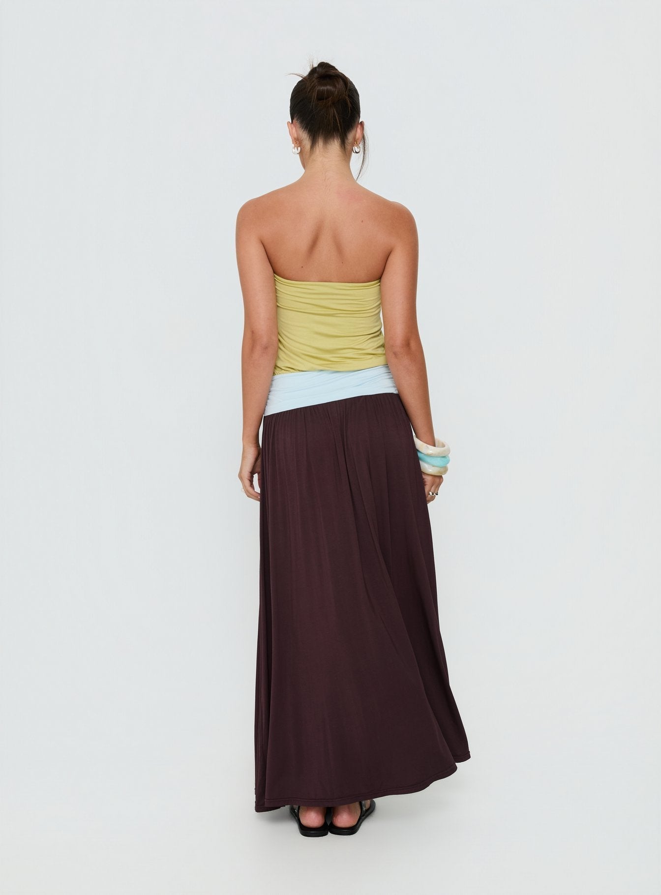 Heart Swarm Colour Block Strapless Maxi Dress Multi