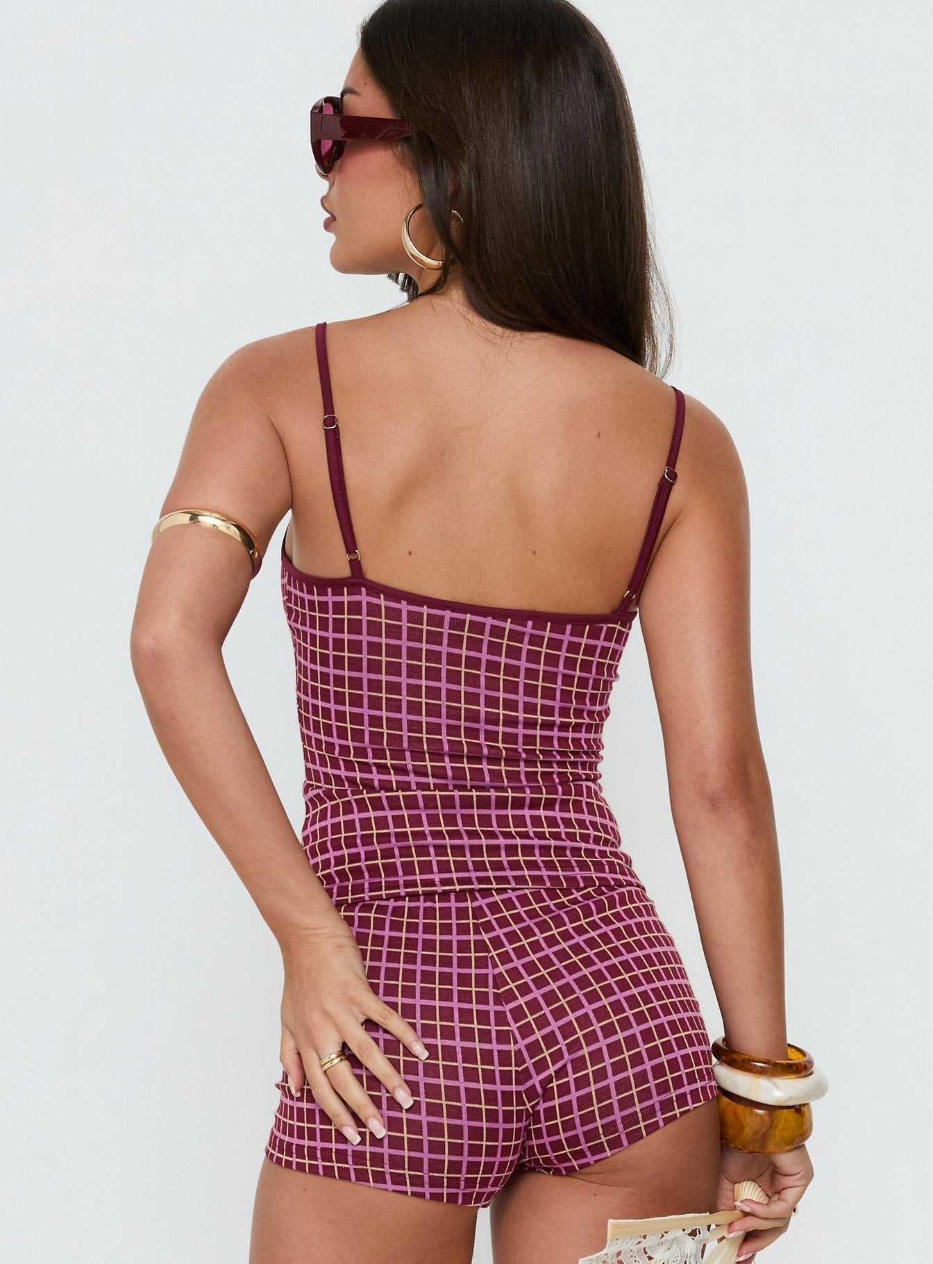 Aderis Cami Top Red Check