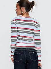 Briette Long Sleeve Top Blue / Red Stripe