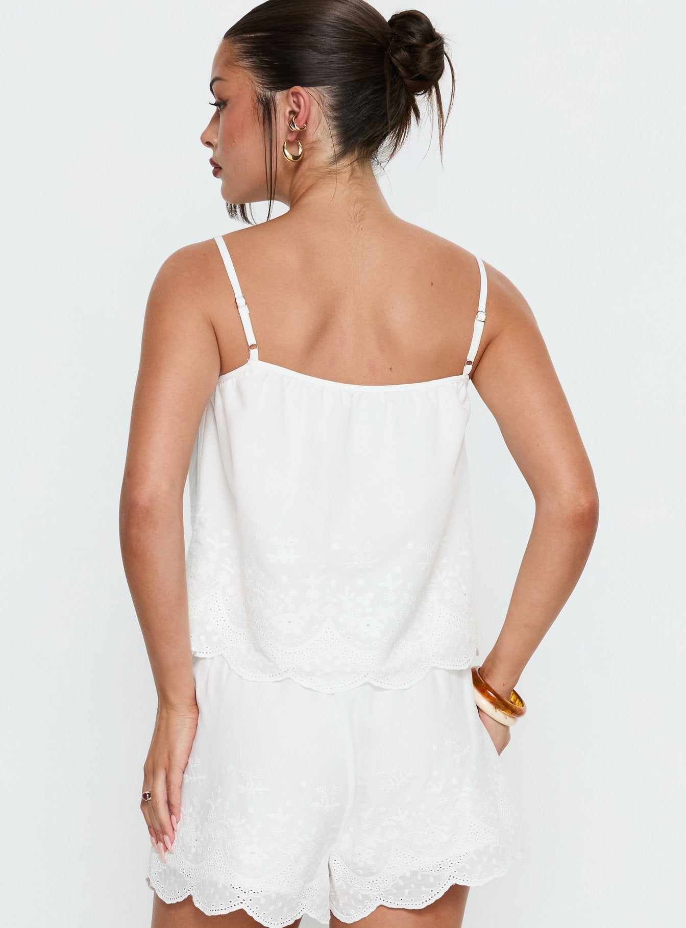 Madison Avenue Embroidered Detail Top White