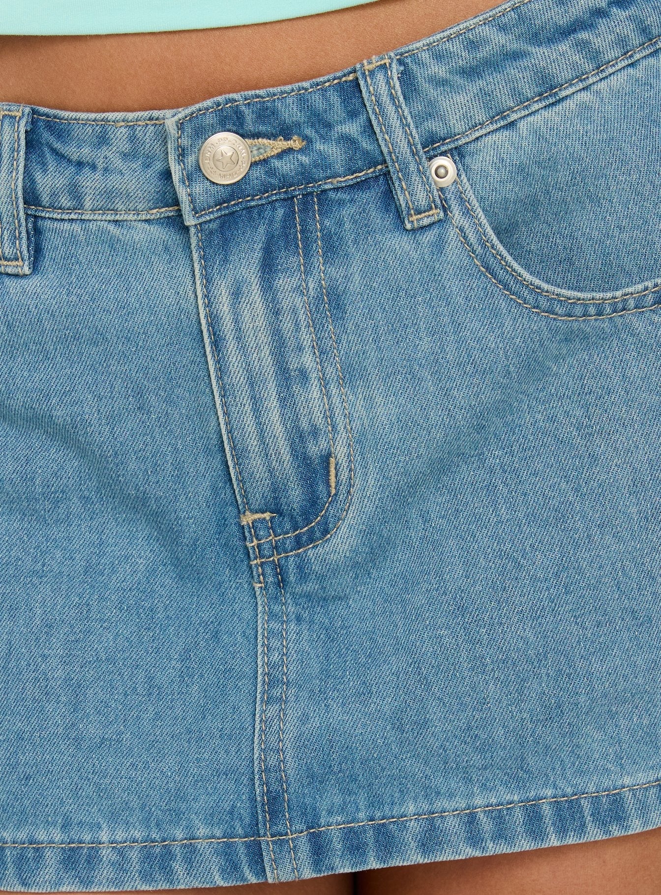 Veyro Micro Denim Skort Mid Blue