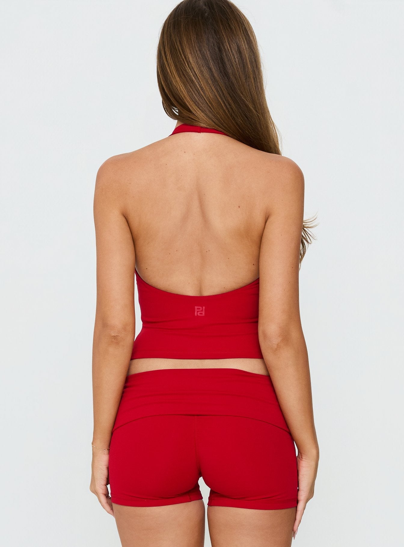 Habitual Active Longline Plunge Neck Tank Top Red