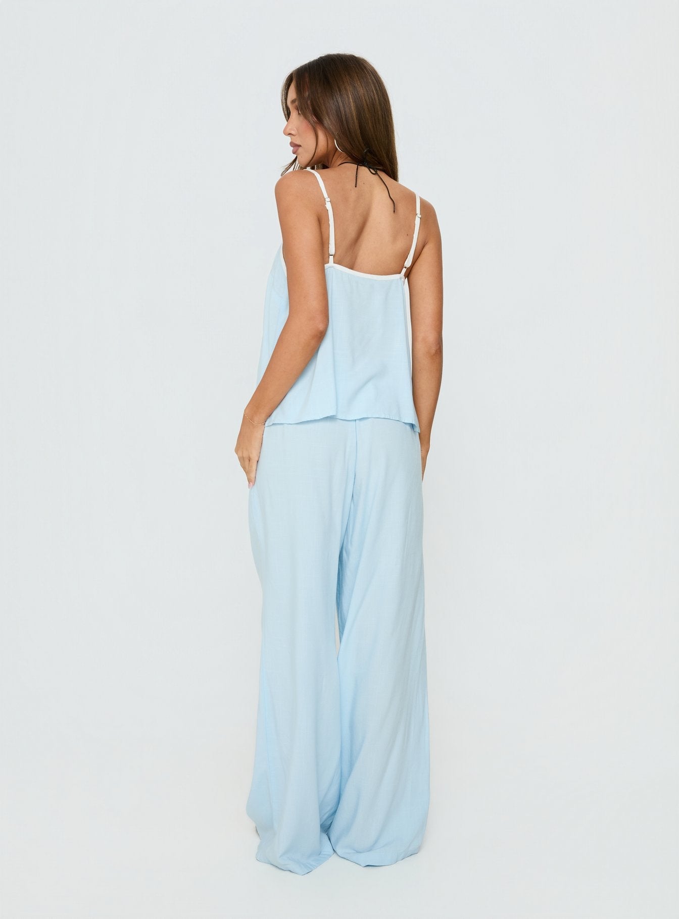 Nolei Contrast Pants Set Blue / White