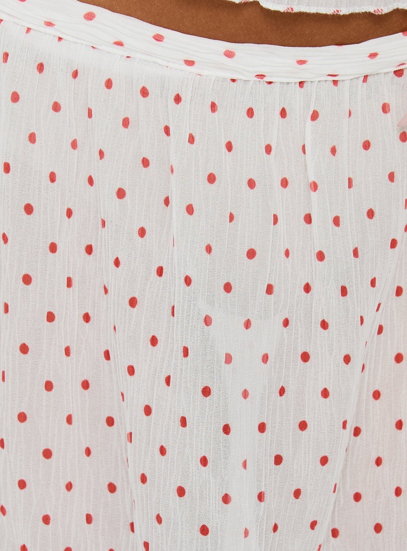 Ford Maxi Skirt White / Red Polka Dot