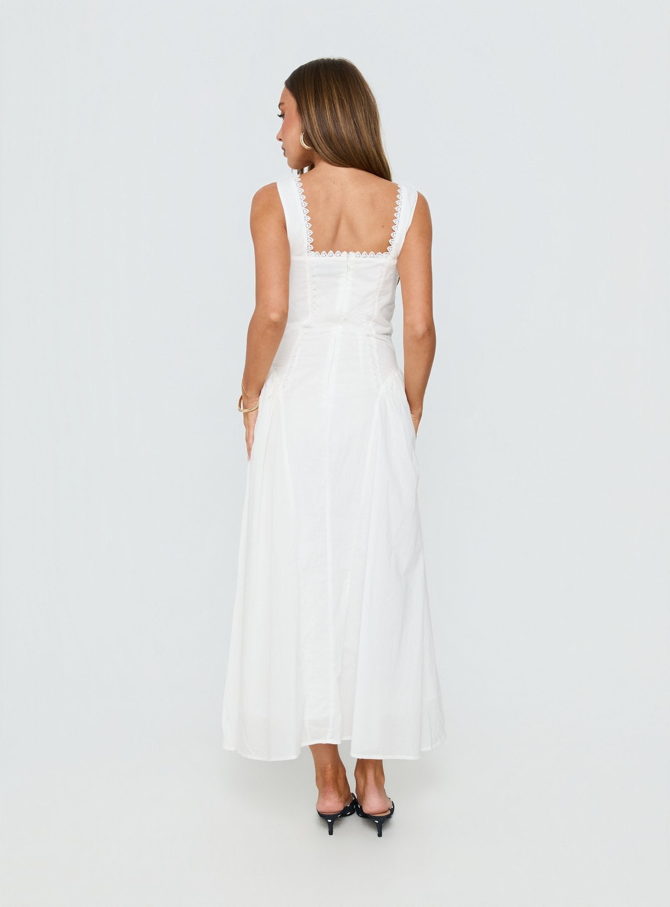 Mariette Panelled Midi Dress White