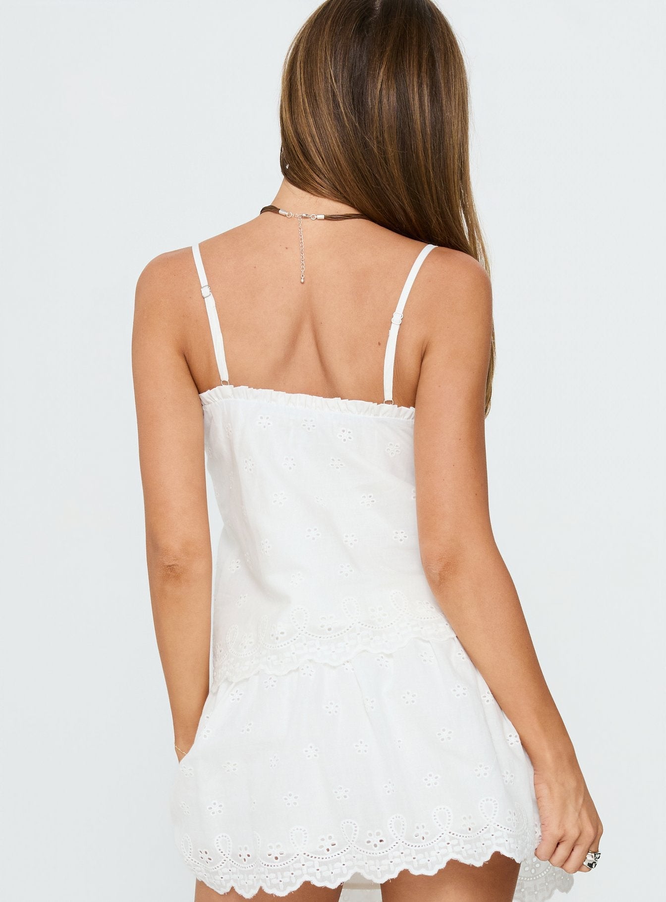 Tiriah Embroidered Cami Top White