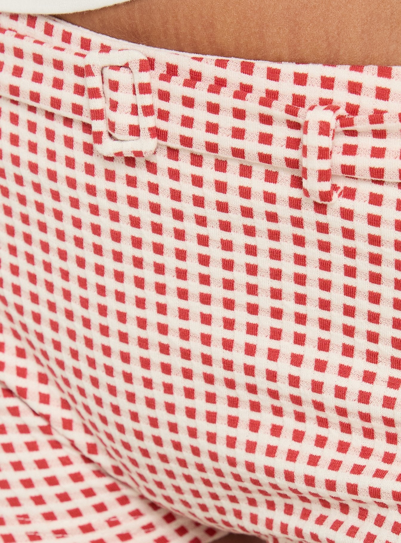 Fast Cars Micro Shorts Red Gingham