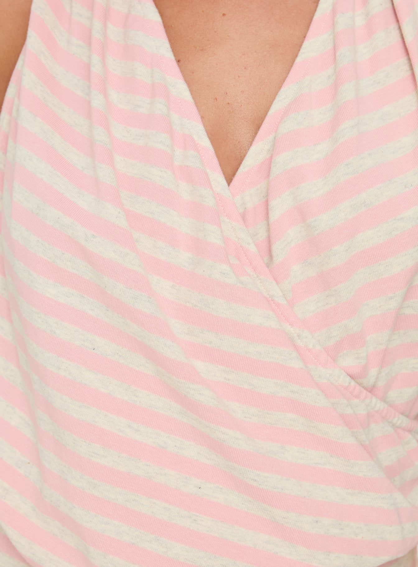 Joelie Halter Draped Mini Dress Pink / Grey Stripe