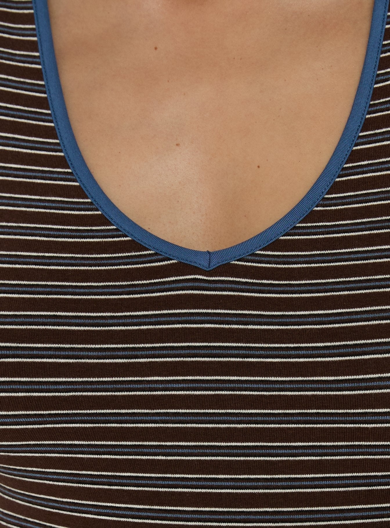 Truce V Neck Tank Top Multi Stripe